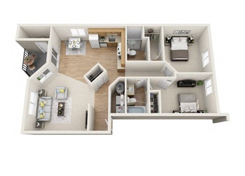 a floor plan of a home with a bedroom and a living room